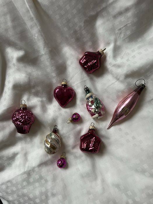 Rozowe bombki prl mikolaj sople