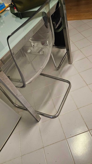 Conjunto de 2 Cadeiras, transparente/cromado, TOBIAS do IKEA