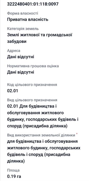 Продаж земельної ділянки 19 соток під забудову в Білогородці