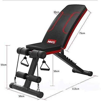 Banco de musculação dobrável, 113 x 50 x 130 cm, peso máx: 250 Kg