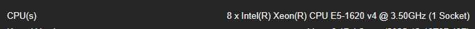 Intel Xeon E5-1620v4