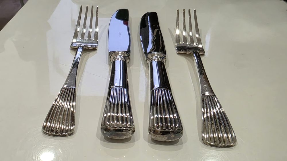 Talheres de mesa faqueiro da topazio caninhas em prata