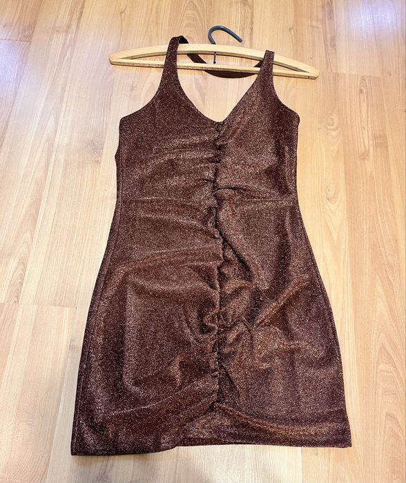 Sukienka brokatowa z drapowaniem H&M