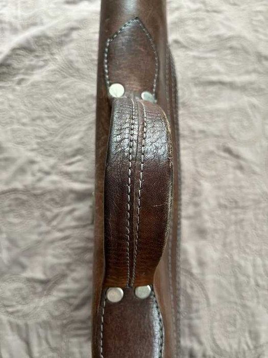 Коричневий шкіряний портфель для документів зі шкіри crazy horse