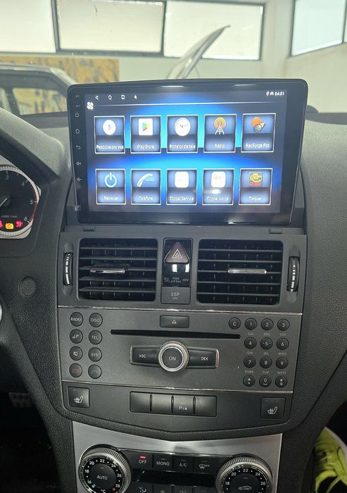 Rádio Android 14 com GPS Mercedes W204 (Artigo Novo)