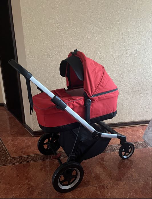 Thule sleek коляска для погодок, двійні червона. 2 люльки + 2 прогуля