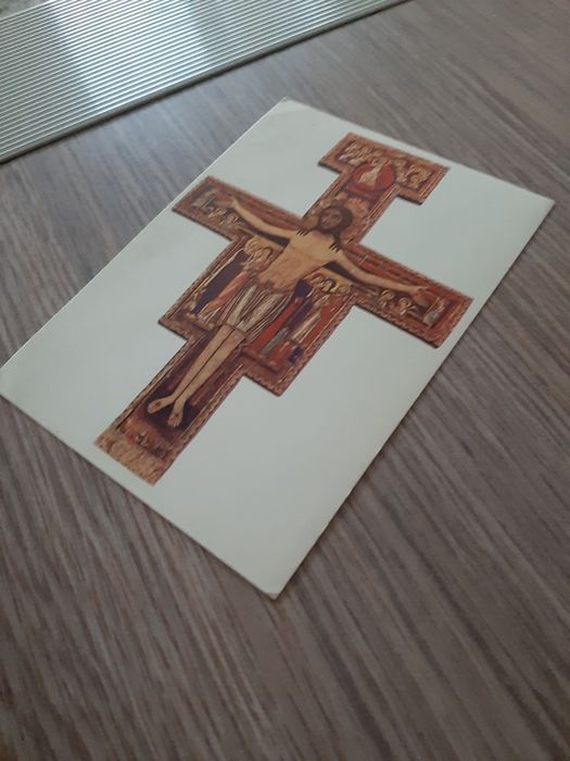 Stara kartka prl 1982 okazjonalna przybycie Franciszkanów do Polski ob