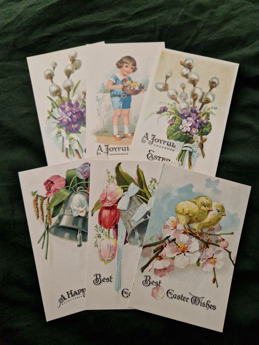 stare kartki pocztówki świąteczne wielkanocne vintage retro