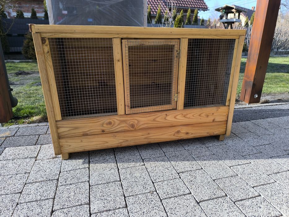 Klatka dla królików z drewna, 105 cm, wysyłka 50 zł