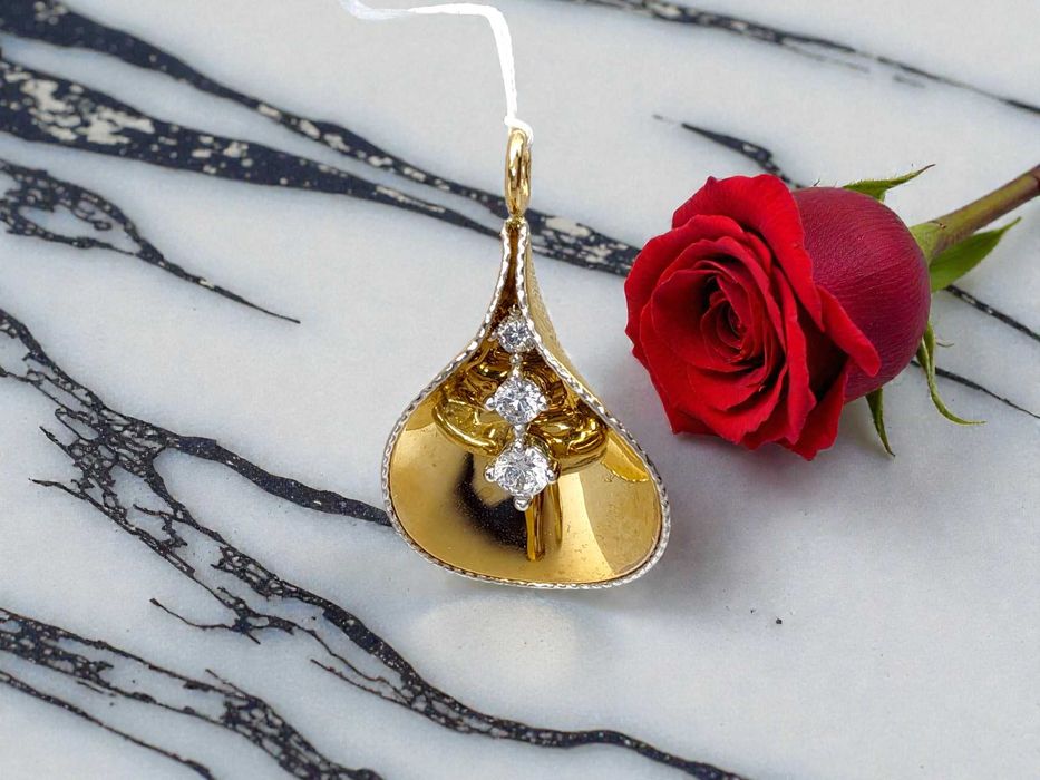 Komplet złoty pr. 585 , kolczyki + zawieszka, lombard Gorzów