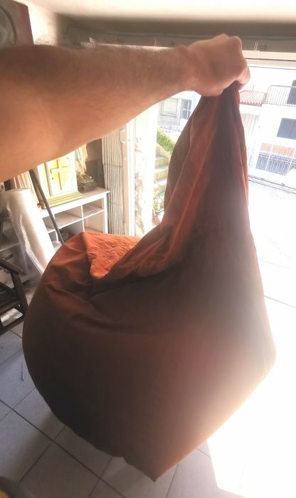 Puf Muito confortável tecido laranja