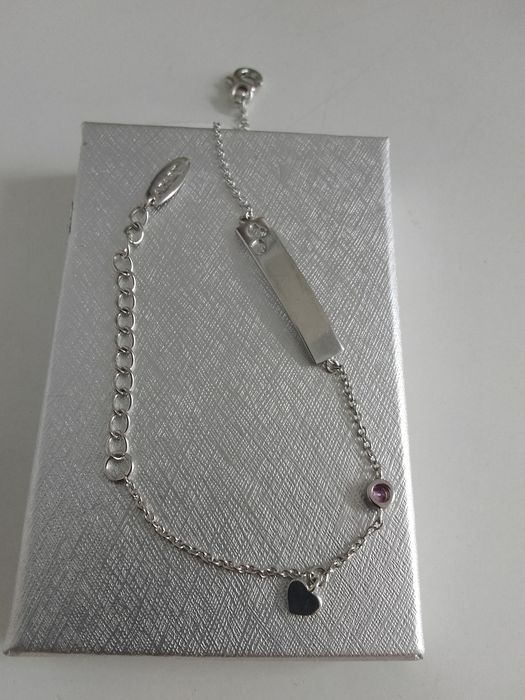 Srebrna bransoletka z blaszką, Apart srebro 925 długość 17-21cm   489