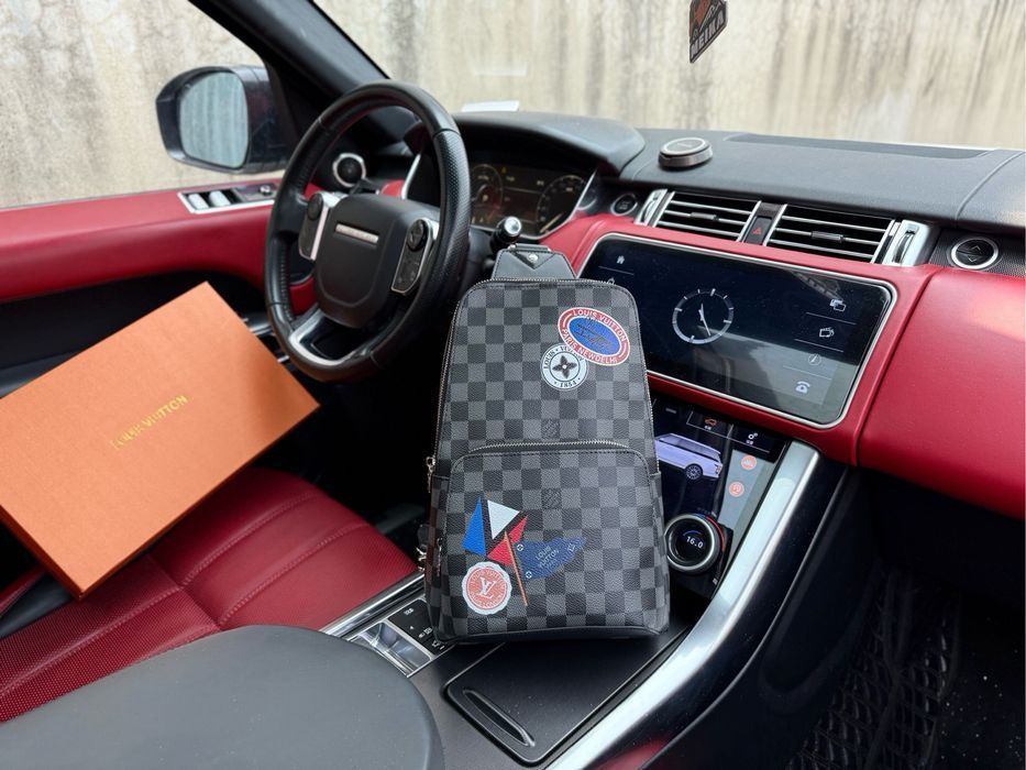 Слинг LOUIS VUITTON avenue сумка бананка мужская графитовая черная