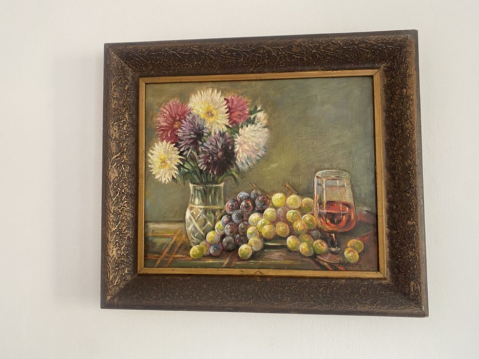 Obraz Martwa Natura Jan Nieborak Olej 46x38 cm