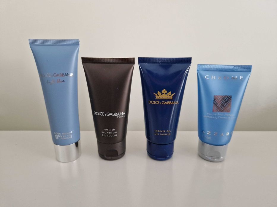 Desodorizante, body cream, shower gel e after-shave balm (masculinos)