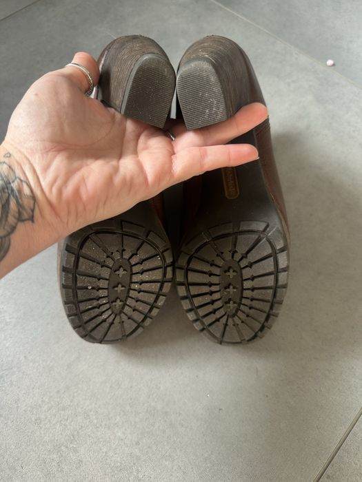 Botki czekoladowe / brazowe  za kostke Timberland 37,5 skorzane