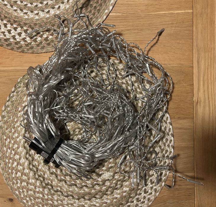 Lampki ozdobne świąteczne 220 led 7 metrów kurtyna