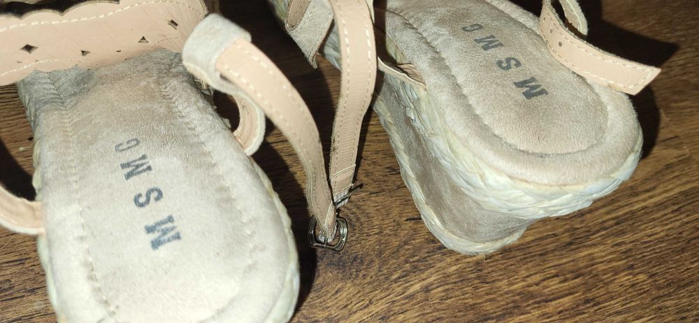 Beżowe buty na koturnie, cyrkonie, 38, nowe, sandały, espadryle, nowe