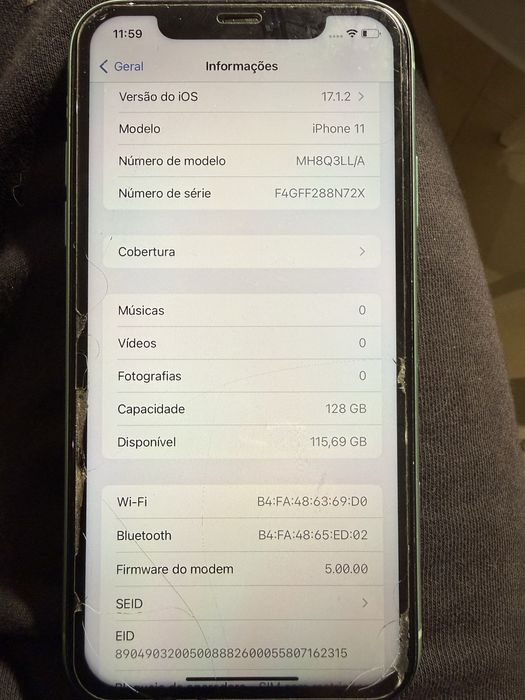 Iphone 11 128 gb 88% bateria