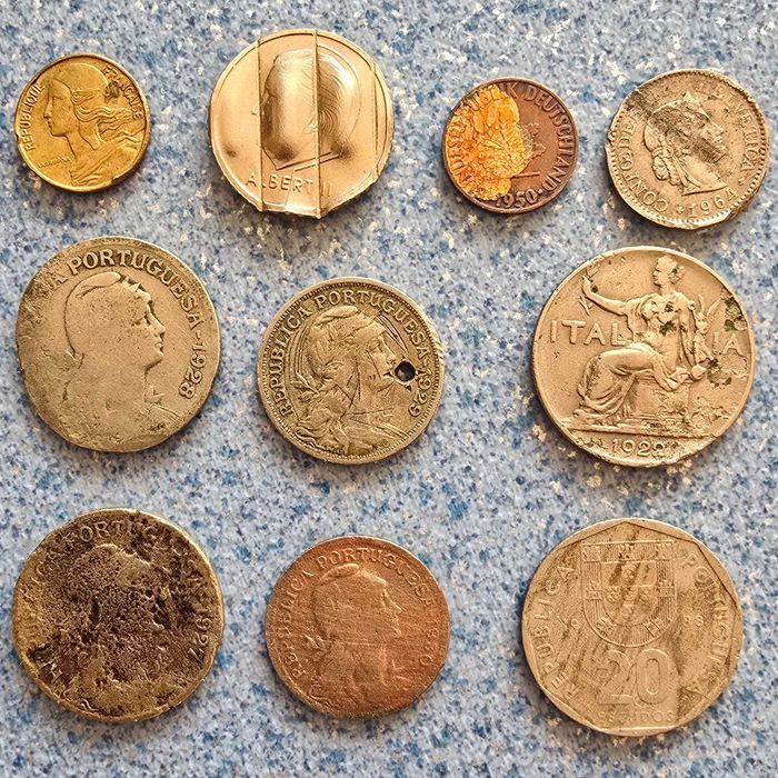 Moedas com defeito e nota