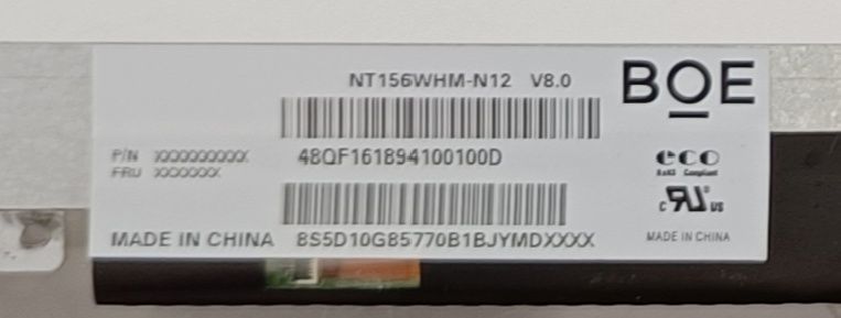 matryca 15" BOE NT156WHM - V12 30pin