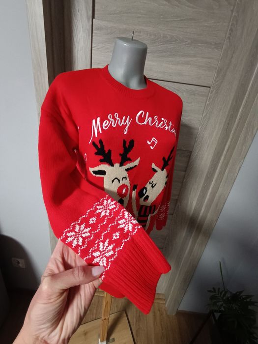 Sweter świąteczny czerwony Reserved