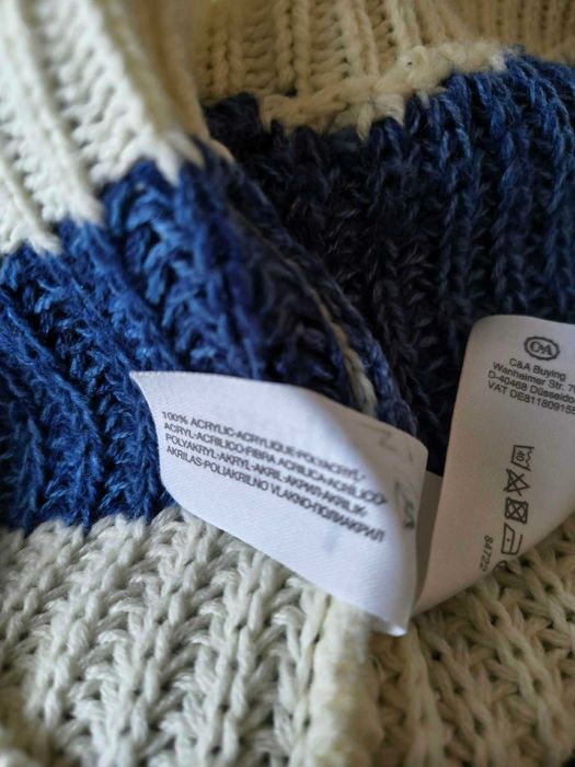 Sweter uniseks, akryl, w paski