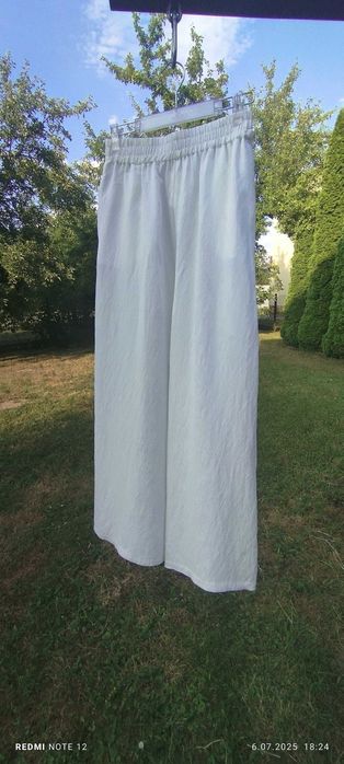 COCOMORE szerokie spodnie na lato r. 40 biel śmietana palazzo
