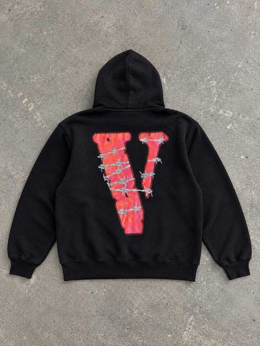 Чорне худі Vlone x Juice WRLD 999 / Стильна брендова толстовка з принтом (S-L)