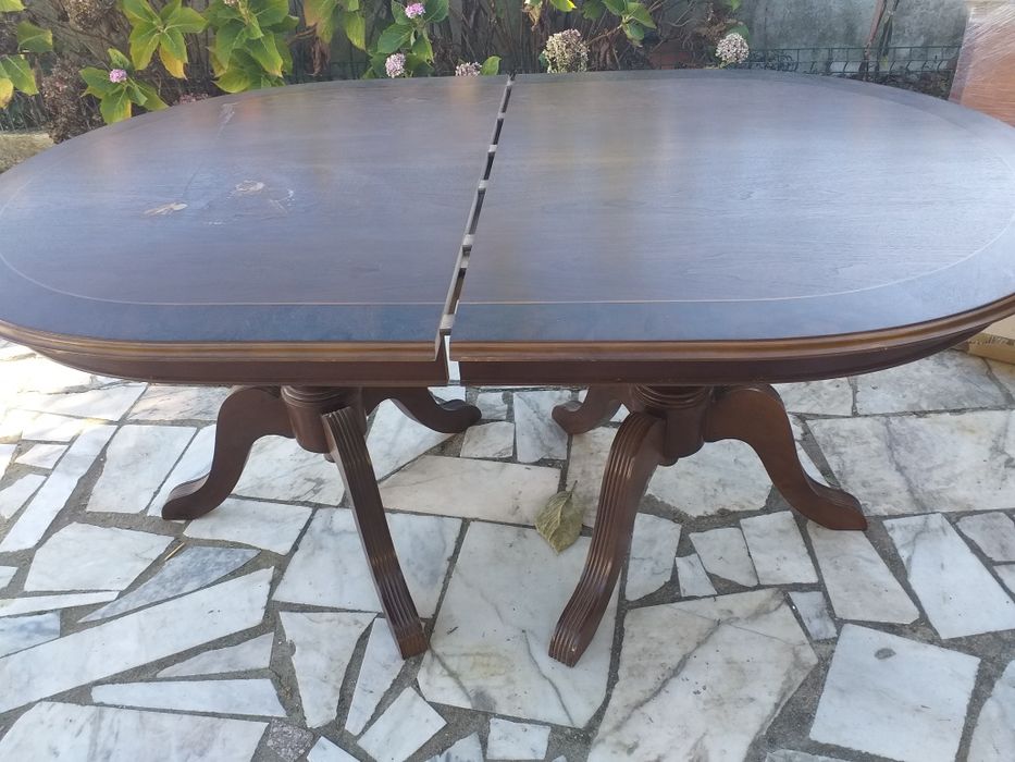 Mesa pés de galo com 6 cadeiras