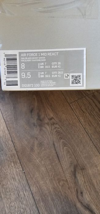 Nike Air force 1 mid react black ghost green