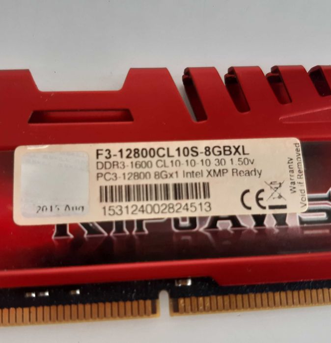Memória G.Skill RipJawsX Desktop 8GB Ram DDR3 1600MHz PC3-12800U