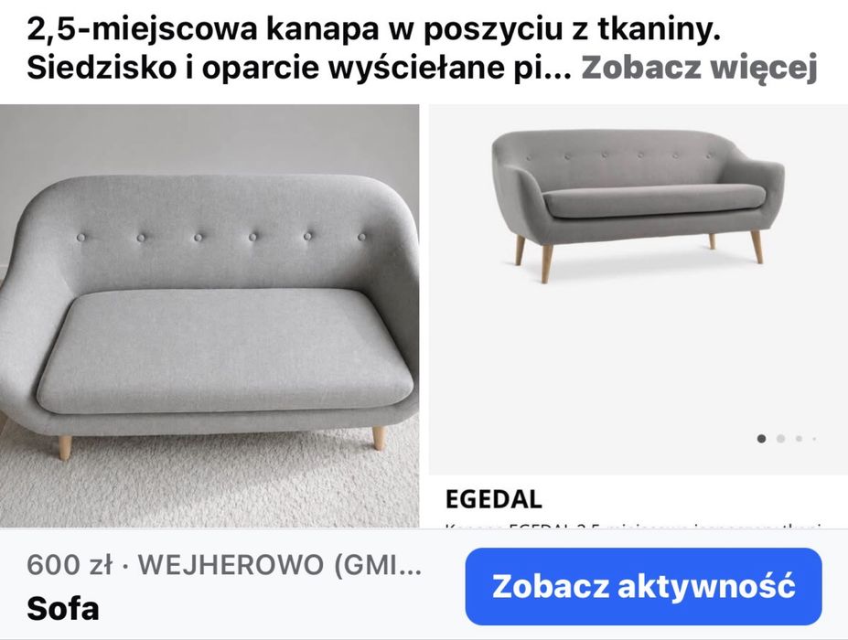 Sofa  wypoczynkowa bez funkcji spania