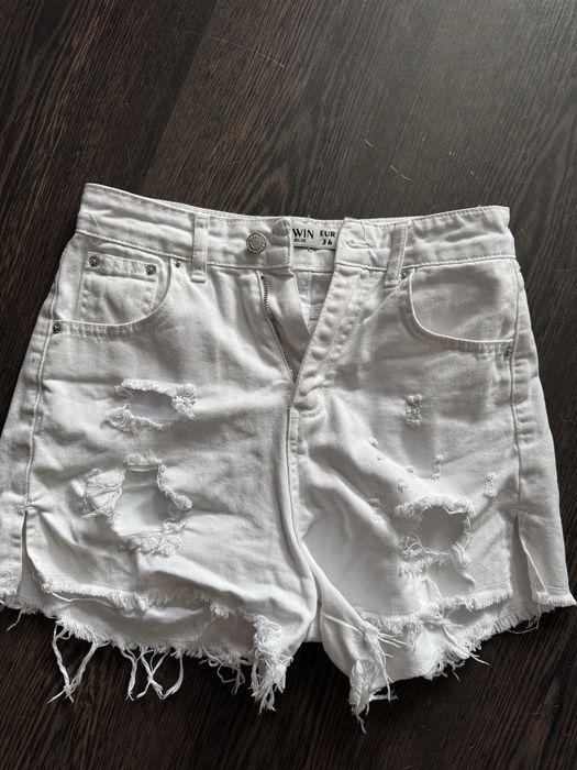 Шорти джинсові білі