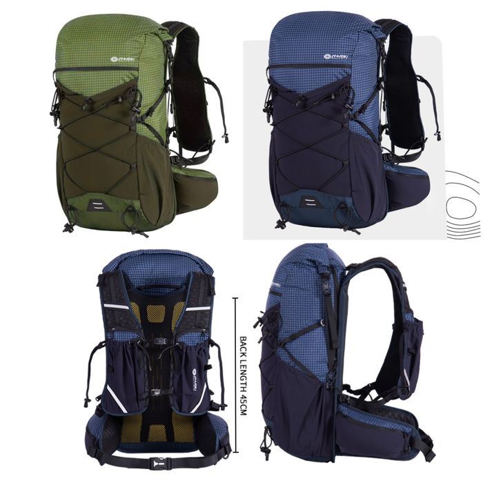 Рюкзак ANMEILU 1066 30/35л синій/зелений, похід, трекінг, ролтоп
