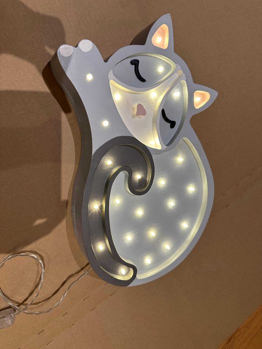 Lampka nocna do pokoju dla dzieci motyw KOT