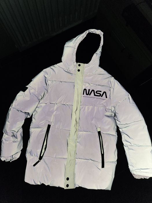 Kurtka Cool Club 164 Nasa zimowa odblaskowa ocieplana futrem