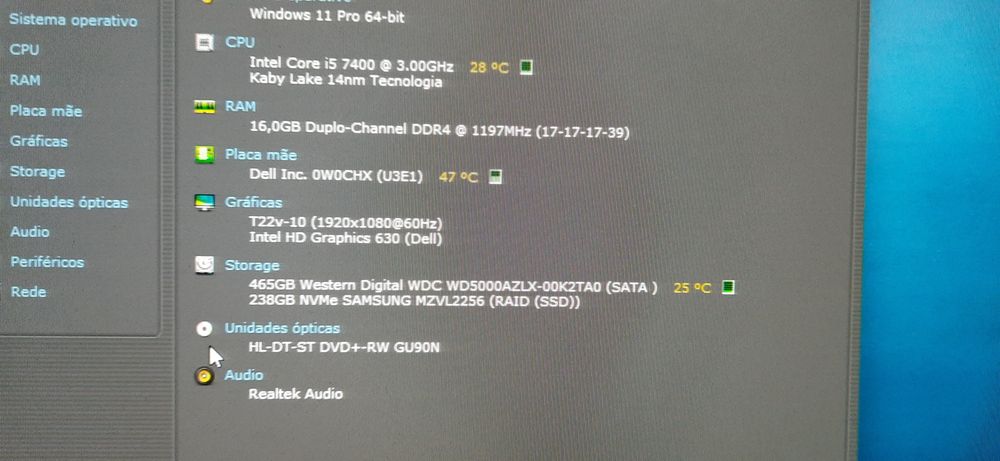Promoção DELL 7ª Geração|i5.7400-3.5G|16G|HDMI|NVMe256+HD500|5G+BT|W11