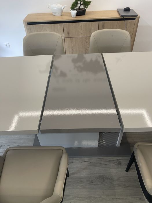 Mesa Sala Jantar Extensivel e 6 Cadeiras - 180/225x90
