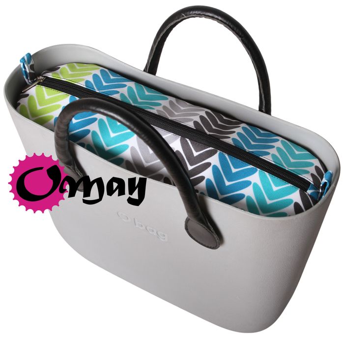 Czarny organizer OBAG STANDARD daszki turkus szary 2 kieszenie OMAY