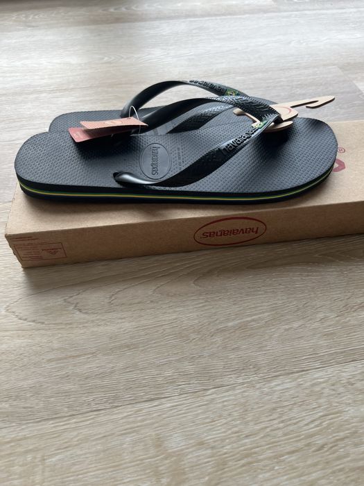 Havaianas pretas bandeira brasil 44/45
