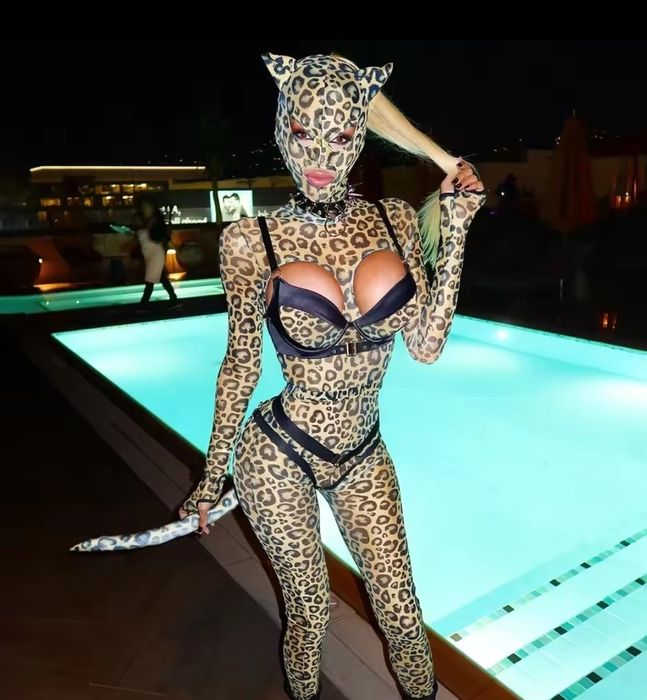 Белье леопардовое,лиф,трусики,лосины,топ,маска