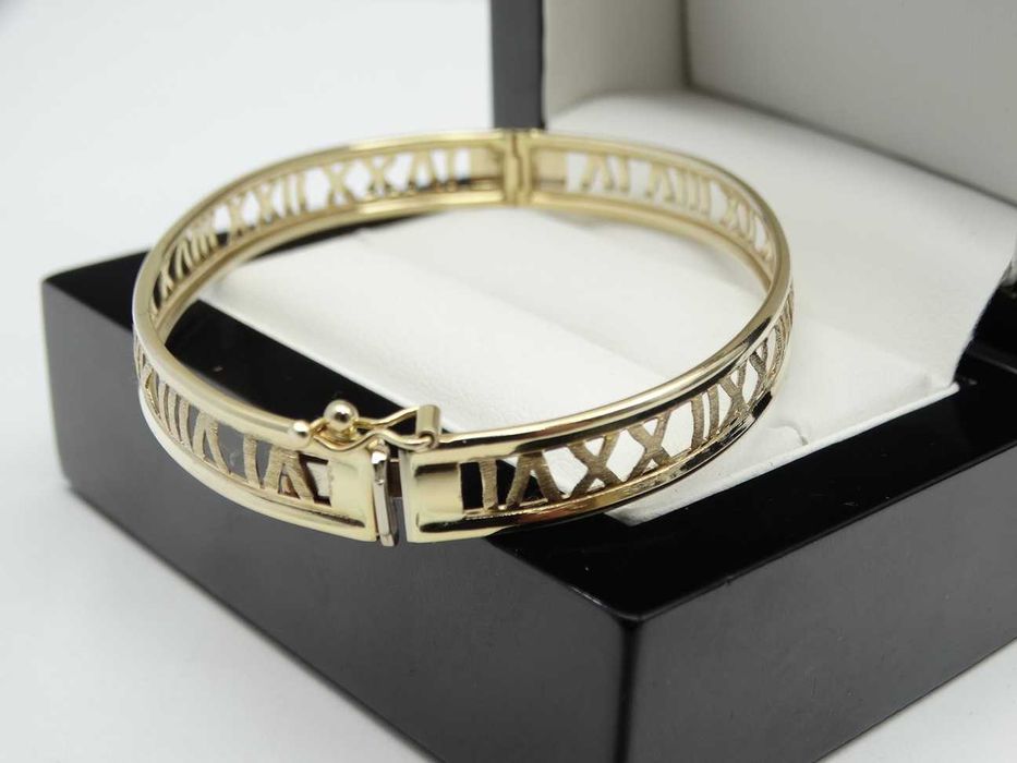 Piękna Złota Bransoletka Sztywna 11,52g P585 6,5cm/5cm