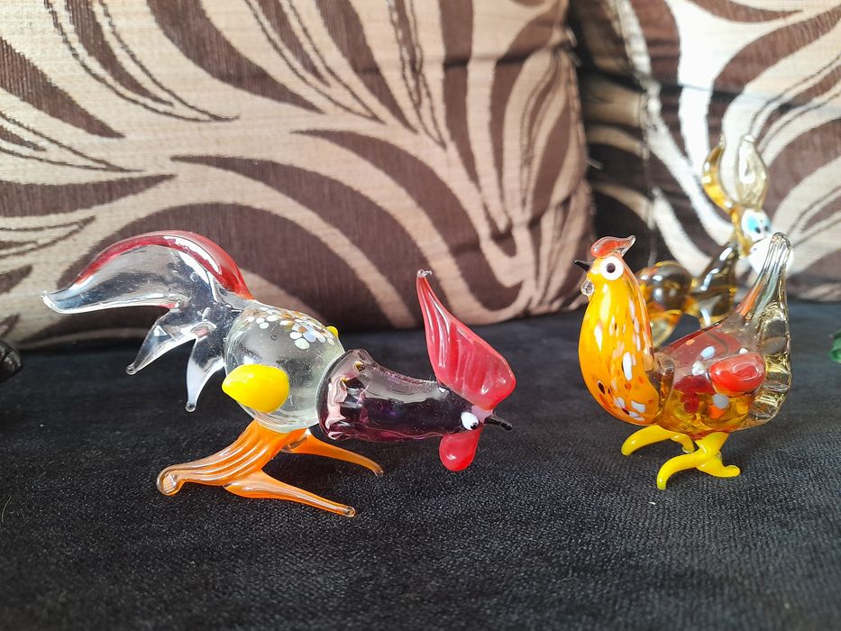 Animais em vidro soprado