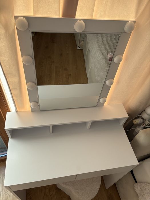 Toaletka biała 80 cm z 2 szufladami