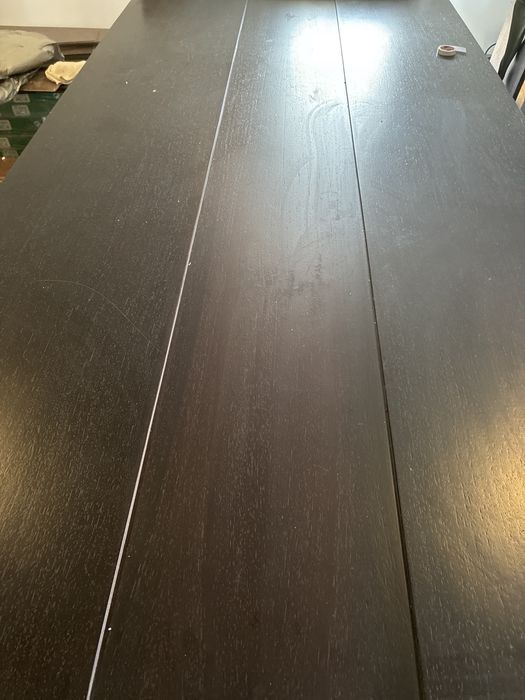 Mesa em madeira maciça castanho escuro 2,40cm x 1,10cm