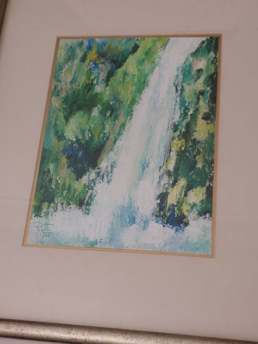 Ruth varela de Sousa aguarela com moldura pintura quadro