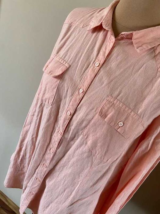 Xxxl 44 46 +size brzoskwinia morela bawelna koszula organic basic