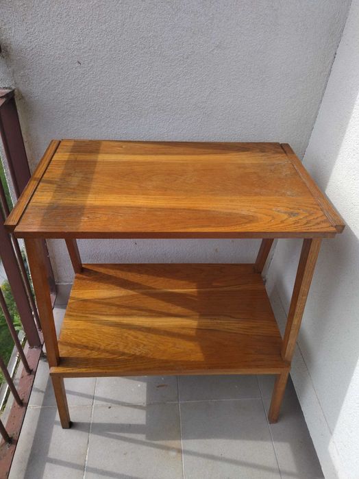 stolik szafka RTV retro PRL vintage drewno połysk