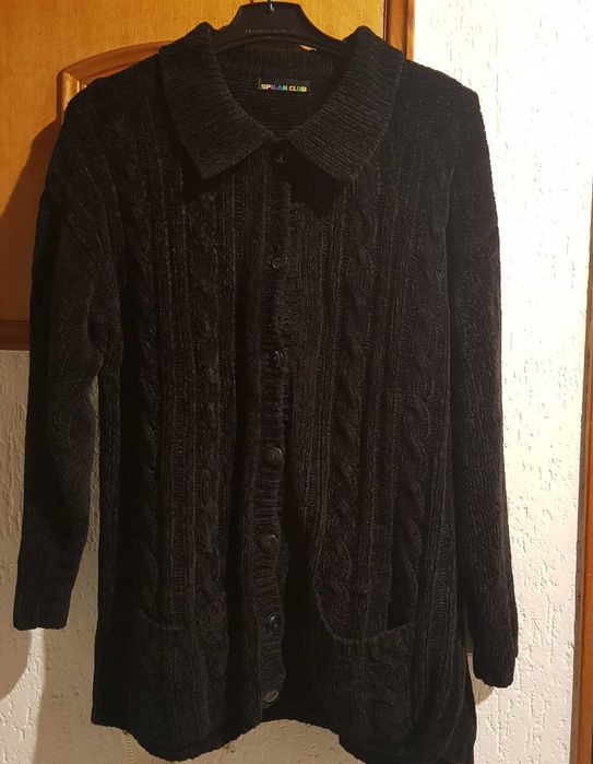 Casaco de Malha de senhora comprido preto